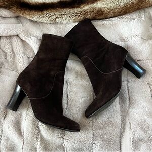 Cordani Dark Brown Suede High Heeled Ankle Boots - 38.5